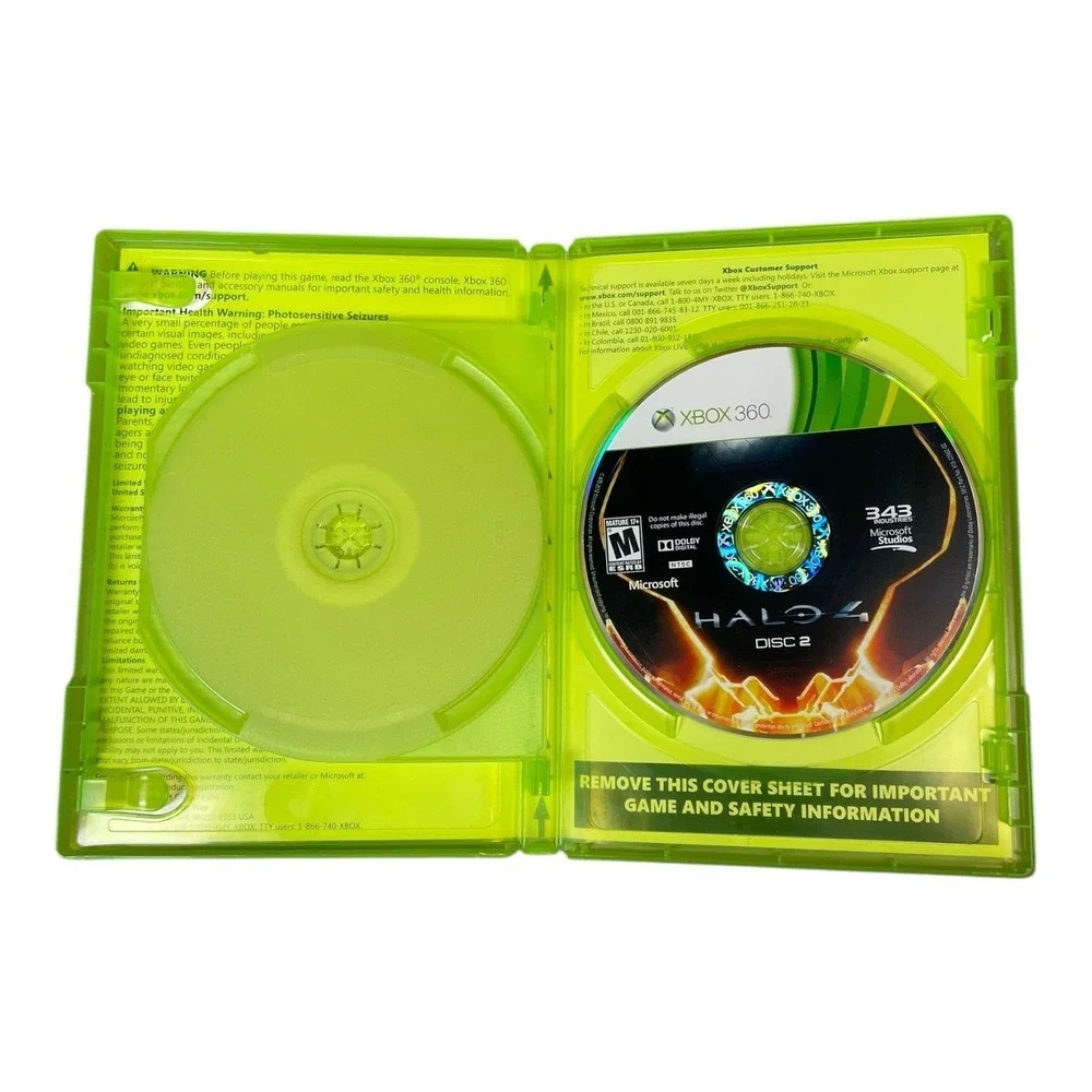 Halo 4 Microsoft Xbox 360 2 Discs Rated Mature 17 Plus